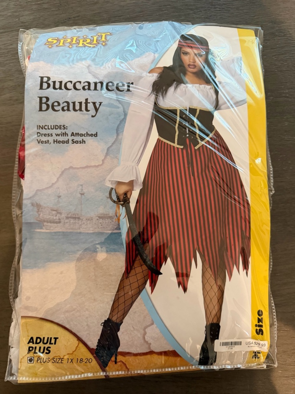 Spirit Buccaneer Beauty Pirate Costume - Red, Black & White